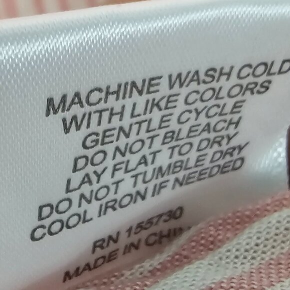 Jane + Delancey Pink White Striped Roll Tab Hi-low Blouse Beach Summer M - Picture 12 of 13